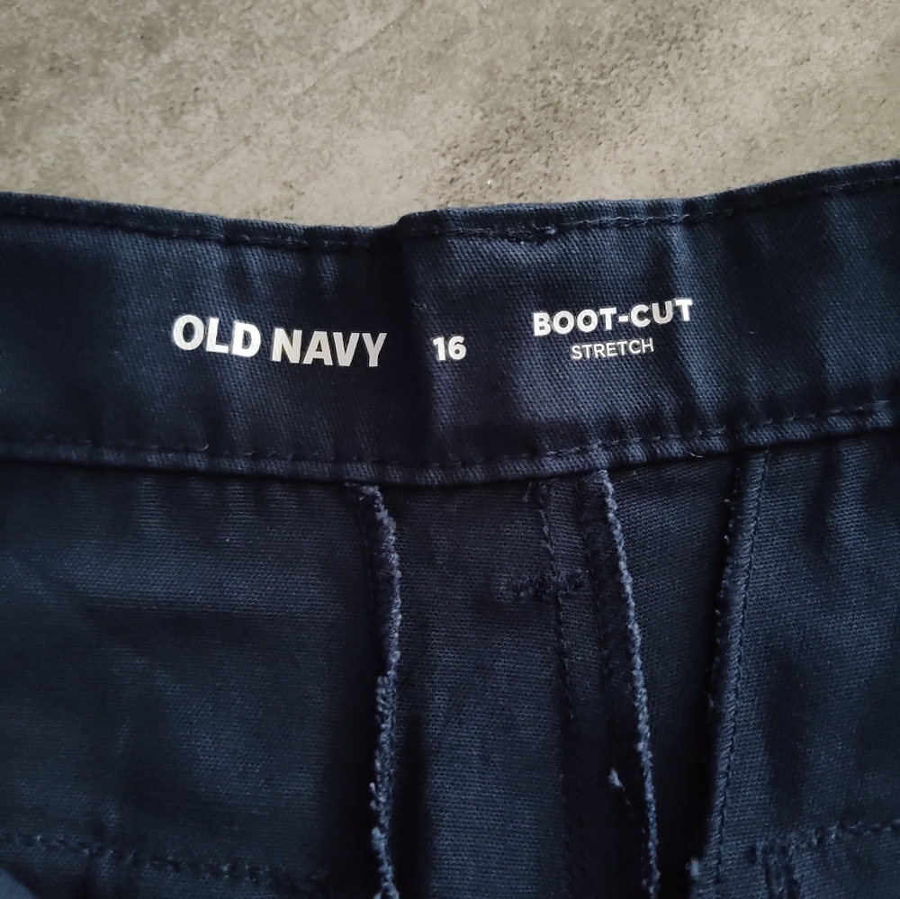 Old Navy Girls Uniform Pants – Boot-Cut Stretch – Navy Blue – Size 16 - Picture 5 of 6